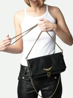 Shop Zadig & Voltaire Rock ClutchICONIC Noirgold